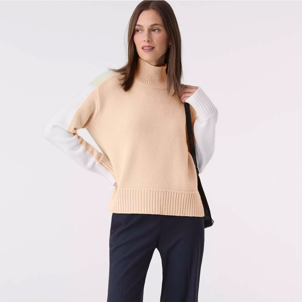 NWT Ann Taylor Colorblock Mock Neck Sweater - Picture 3 of 4